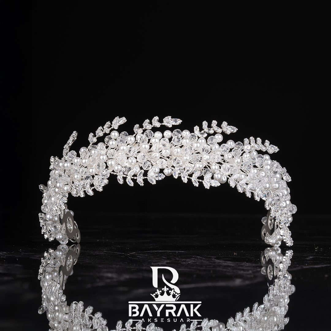 VELORİA 2300 / ZİRKON TAŞLI GELİN TACI / SAÇ AKSESUARI