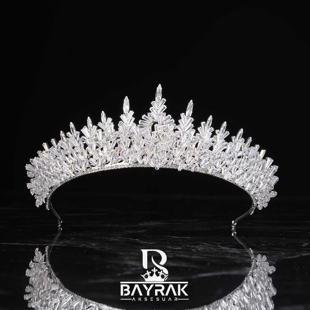 ELARİS 575 | 3 Boyutlu Zirkon Taşlı Gelin Tacı