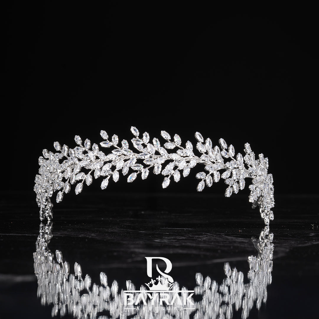 VELORİA 2200 | ZİRKON TAŞLI GELİN TACI / SAÇ AKSESUARI