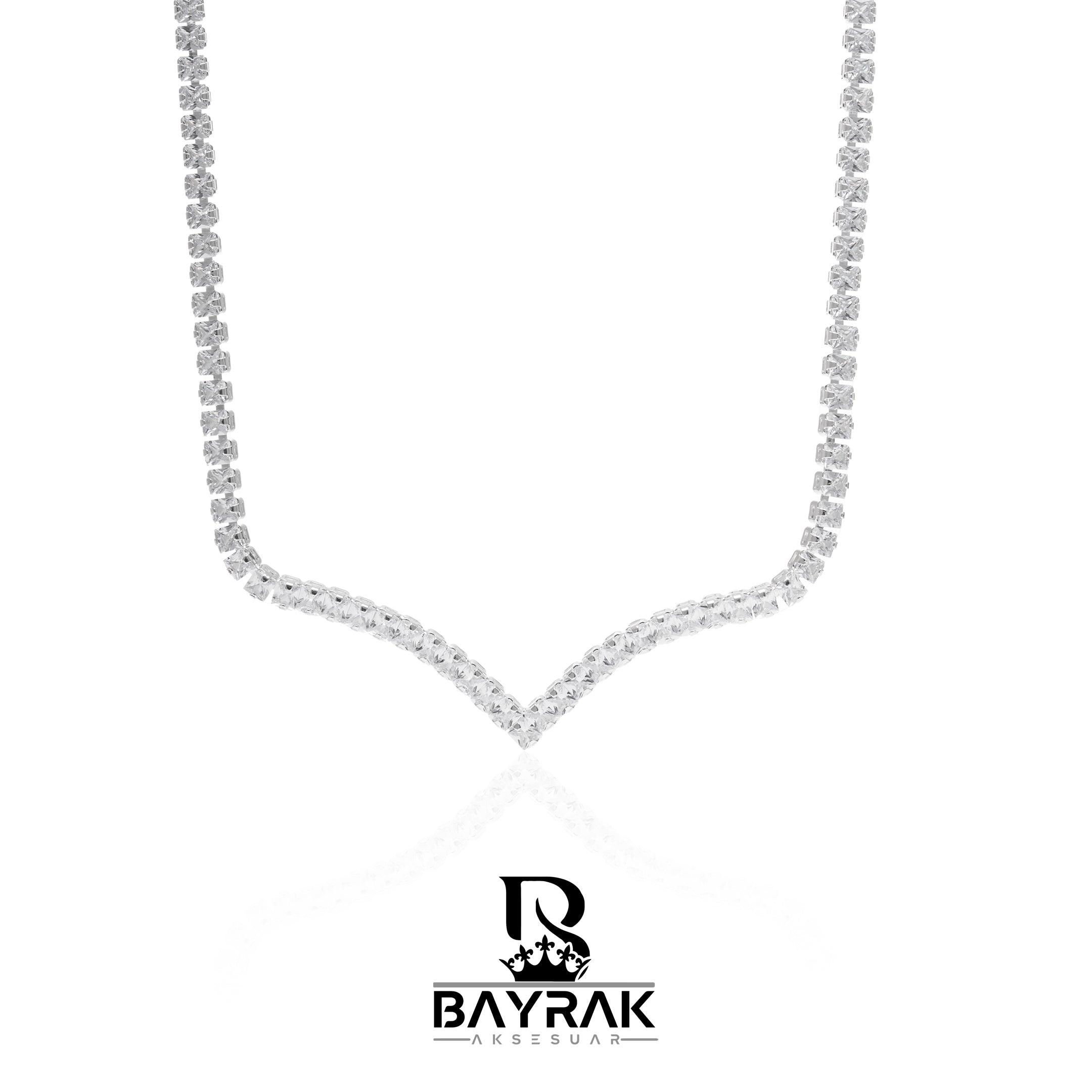 AURA 721 Rodyum Kaplama Zirkon Taşlı Takı Seti