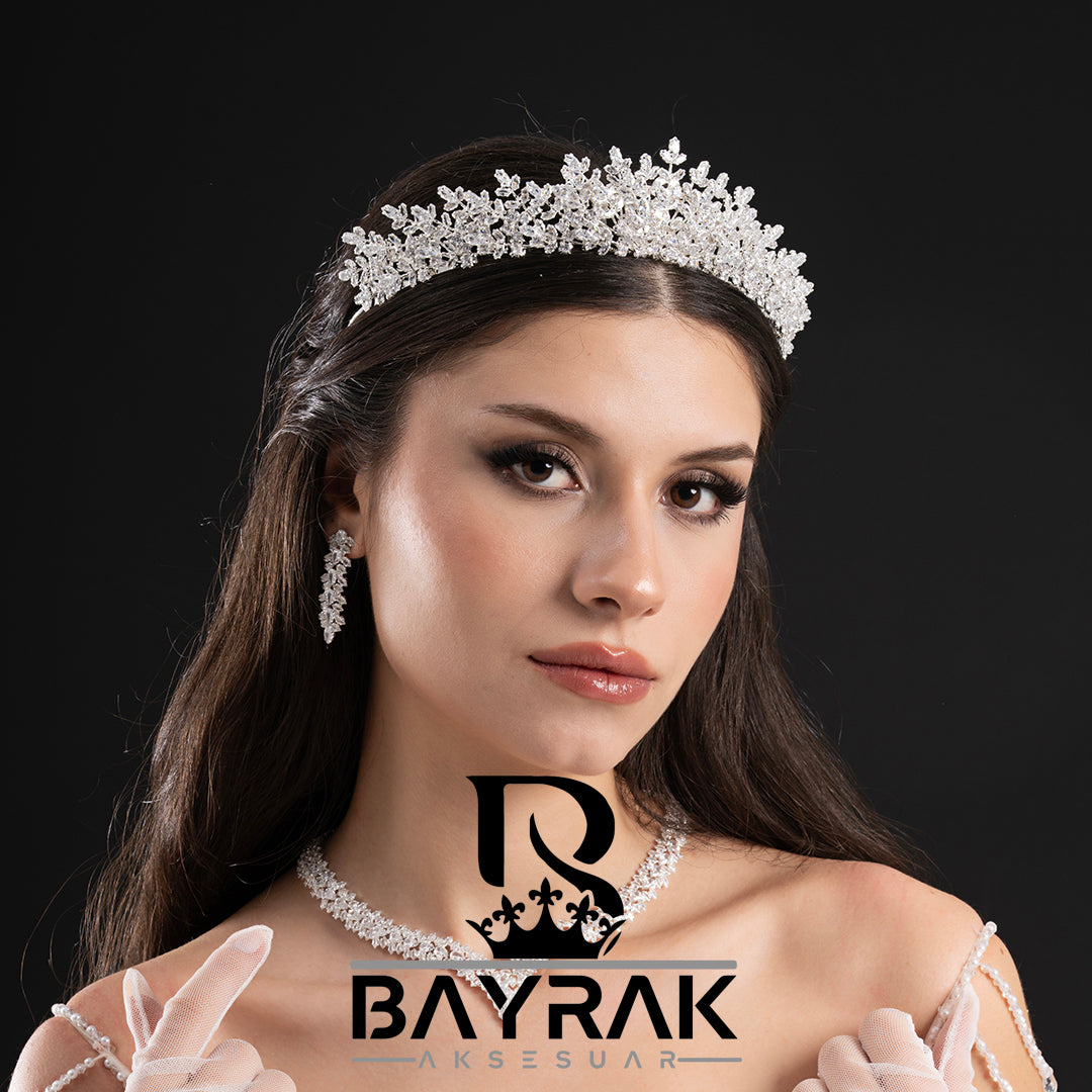 Lana -252- 3D Zircon Stone Bridal Crown