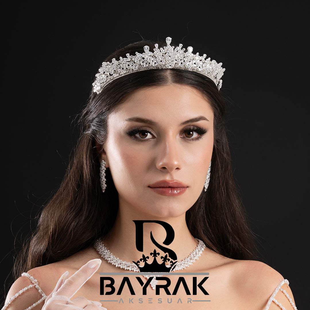 VELORİA - 904 - / Zirkon Taşlı Gelin Tacı