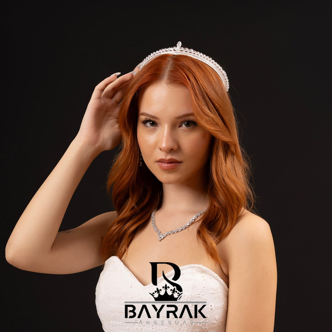 Lana -213- Zircon Stone Bridal Crown