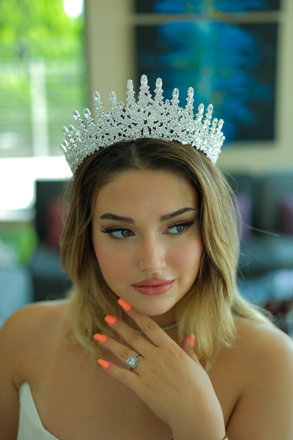 LİGHT -225- / Zirkon Taşlı Gelin Tacı