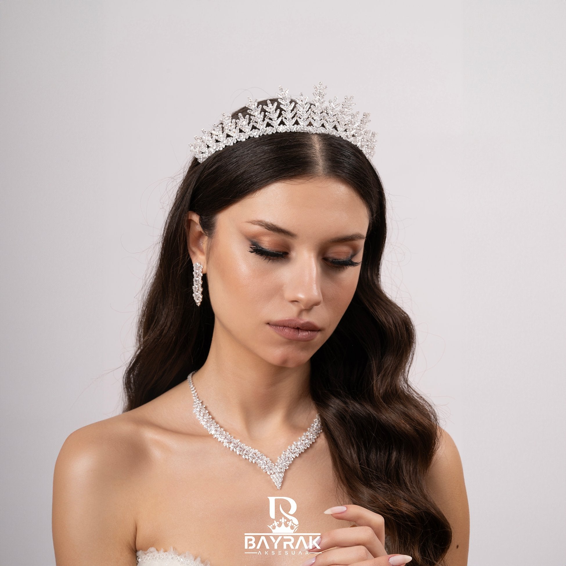 LİA -705- / Zircon Stone Bridal Crown