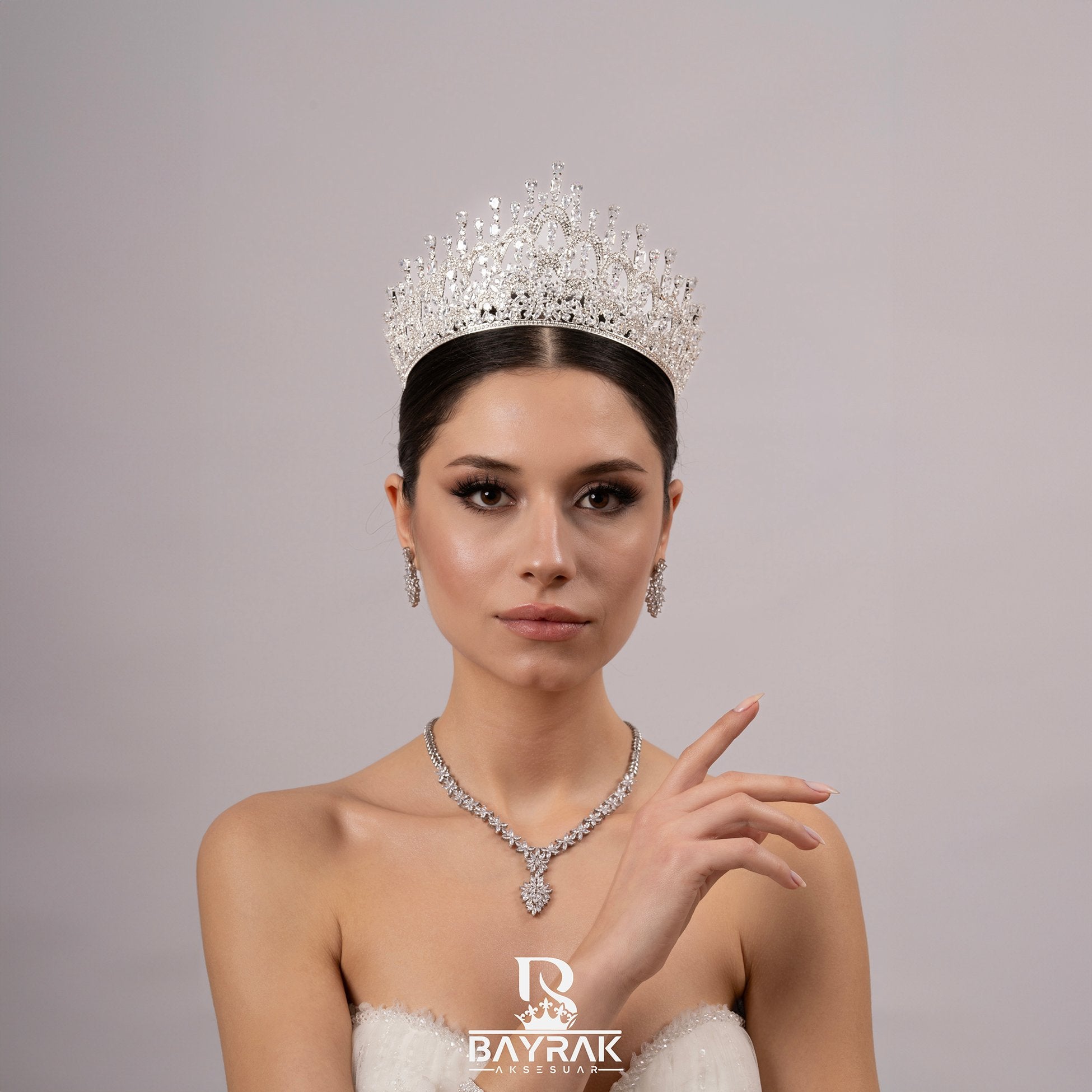 LİA -750- / Zircon Stone Bridal Crown