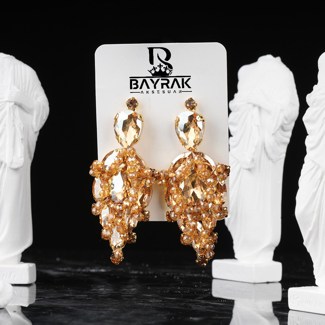 LUXE -1060- / Kristalli Kına Küpesi