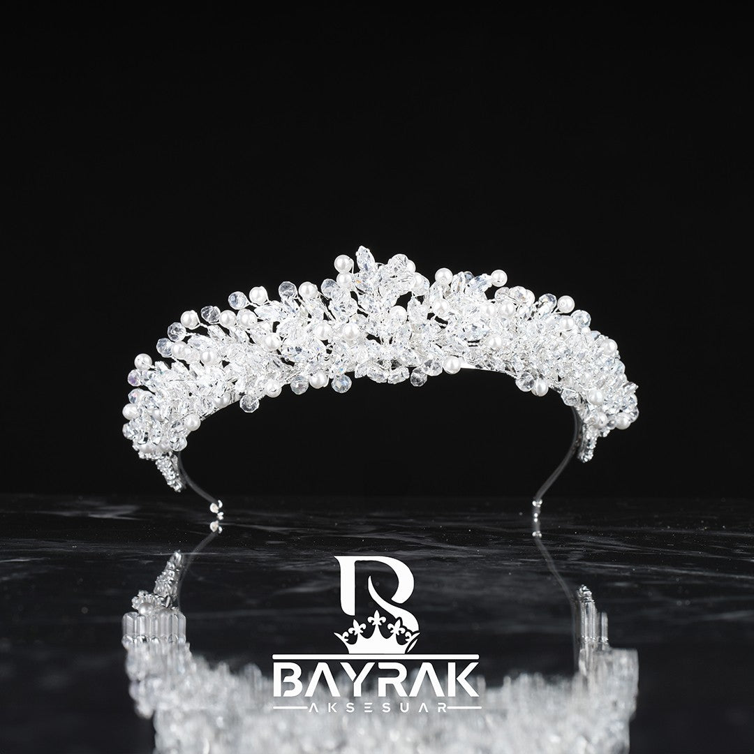 LİA -791- / Zircon Stone Bridal Crown