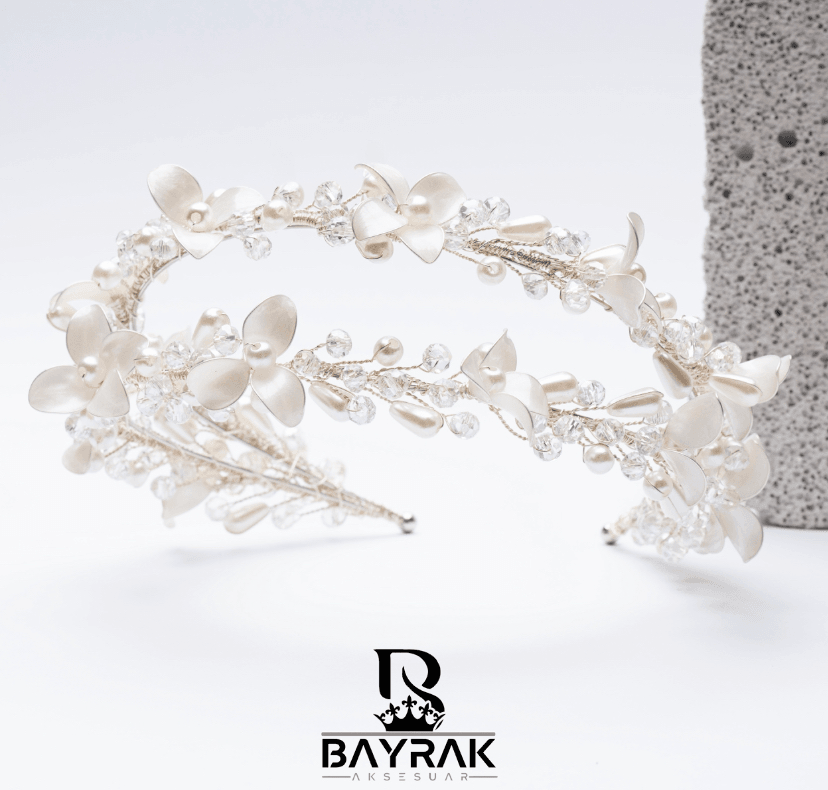 Milano -451- Çift Sıra Sedefli Gelin Tacı