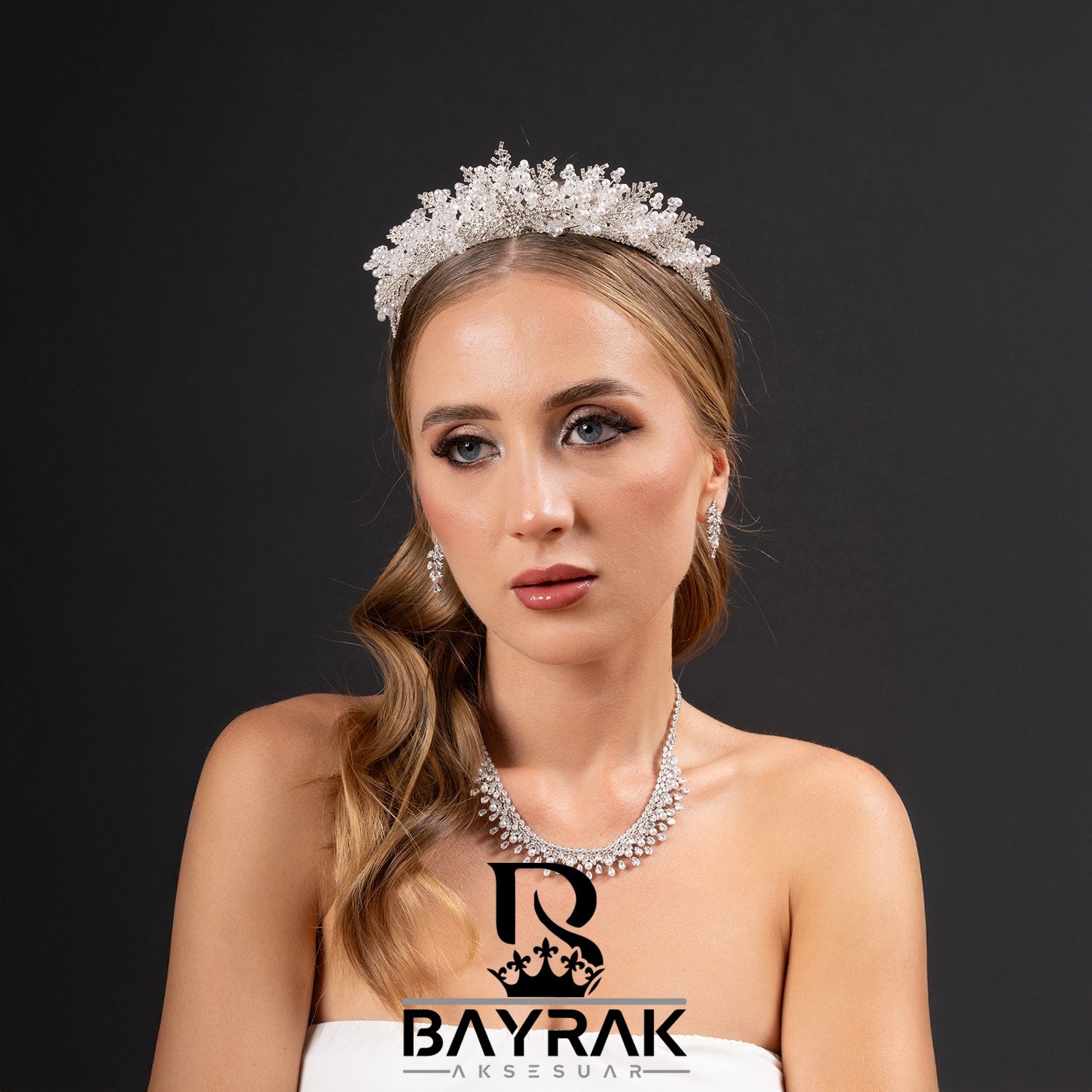 LİA -502- / Zircon Stone Bridal Crown