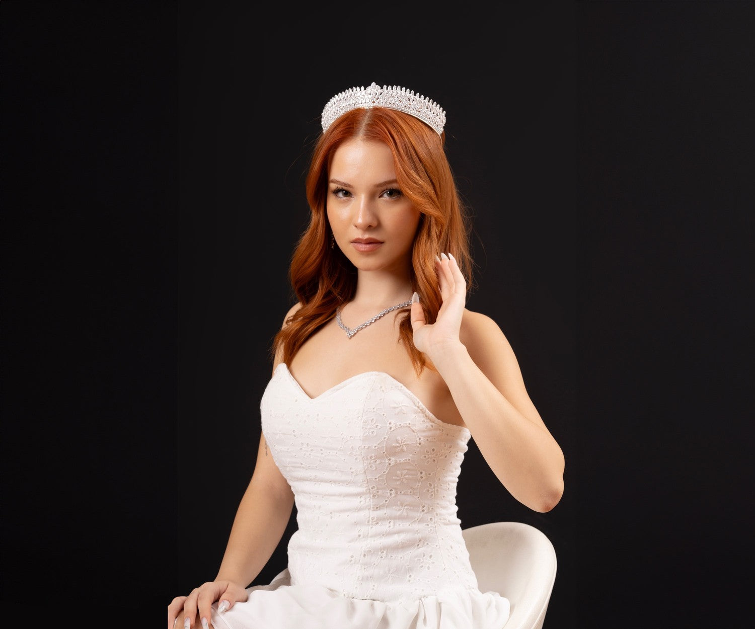 LANA -255- / Zircon Stone Bridal Crown