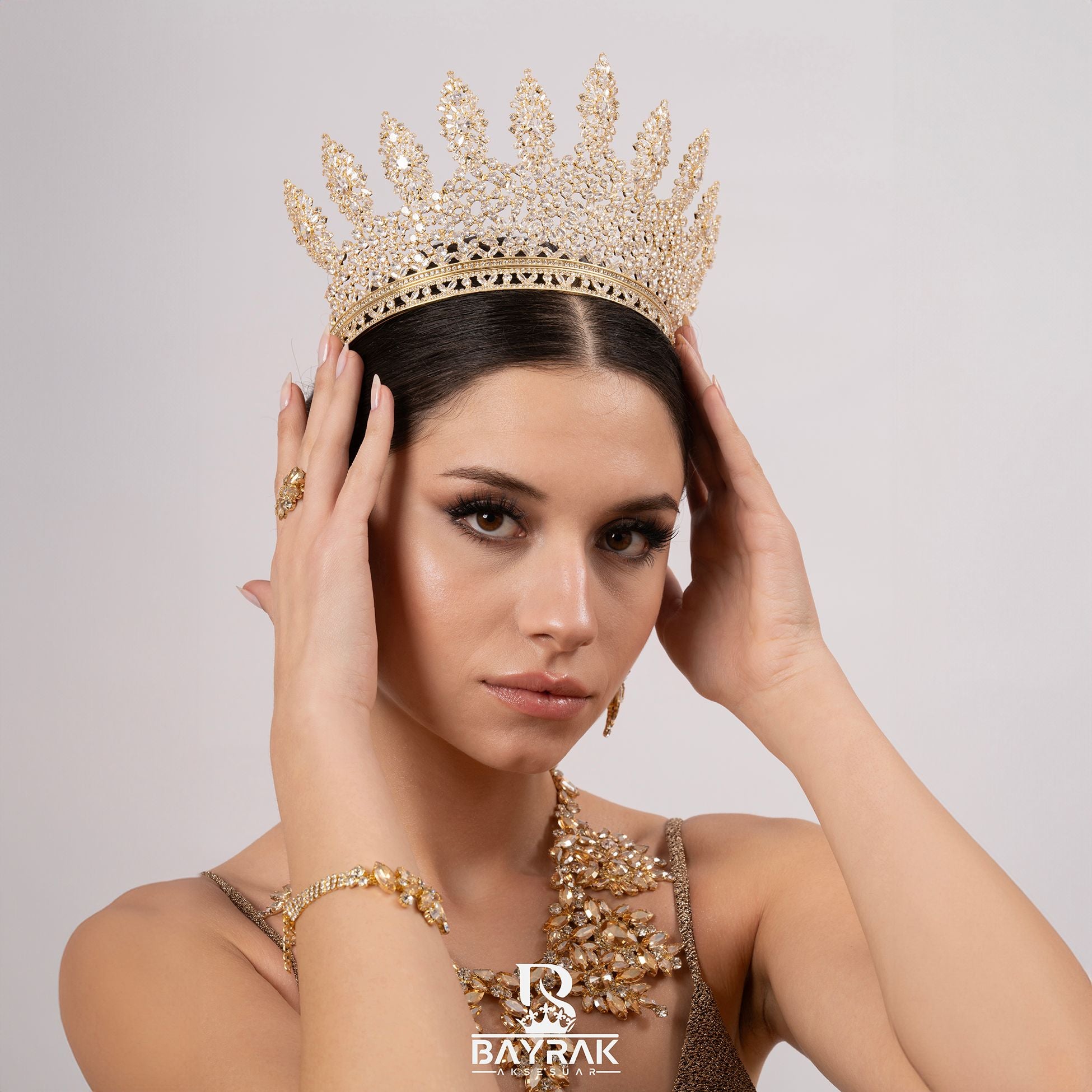 LİA -740- / Zircon Stone Bridal Crown