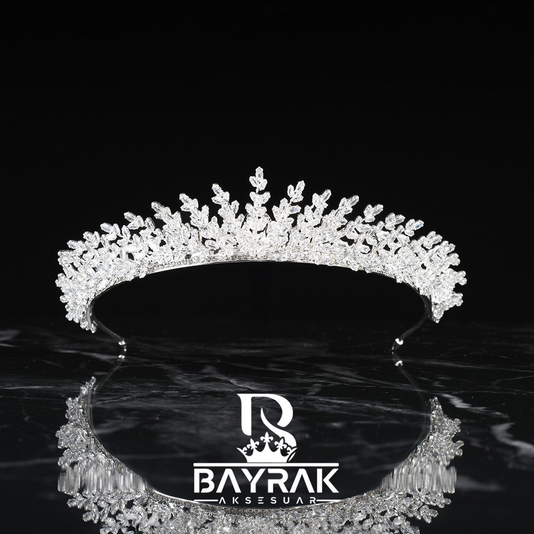 LİA - 810- / Zircon Stone Bridal Crown
