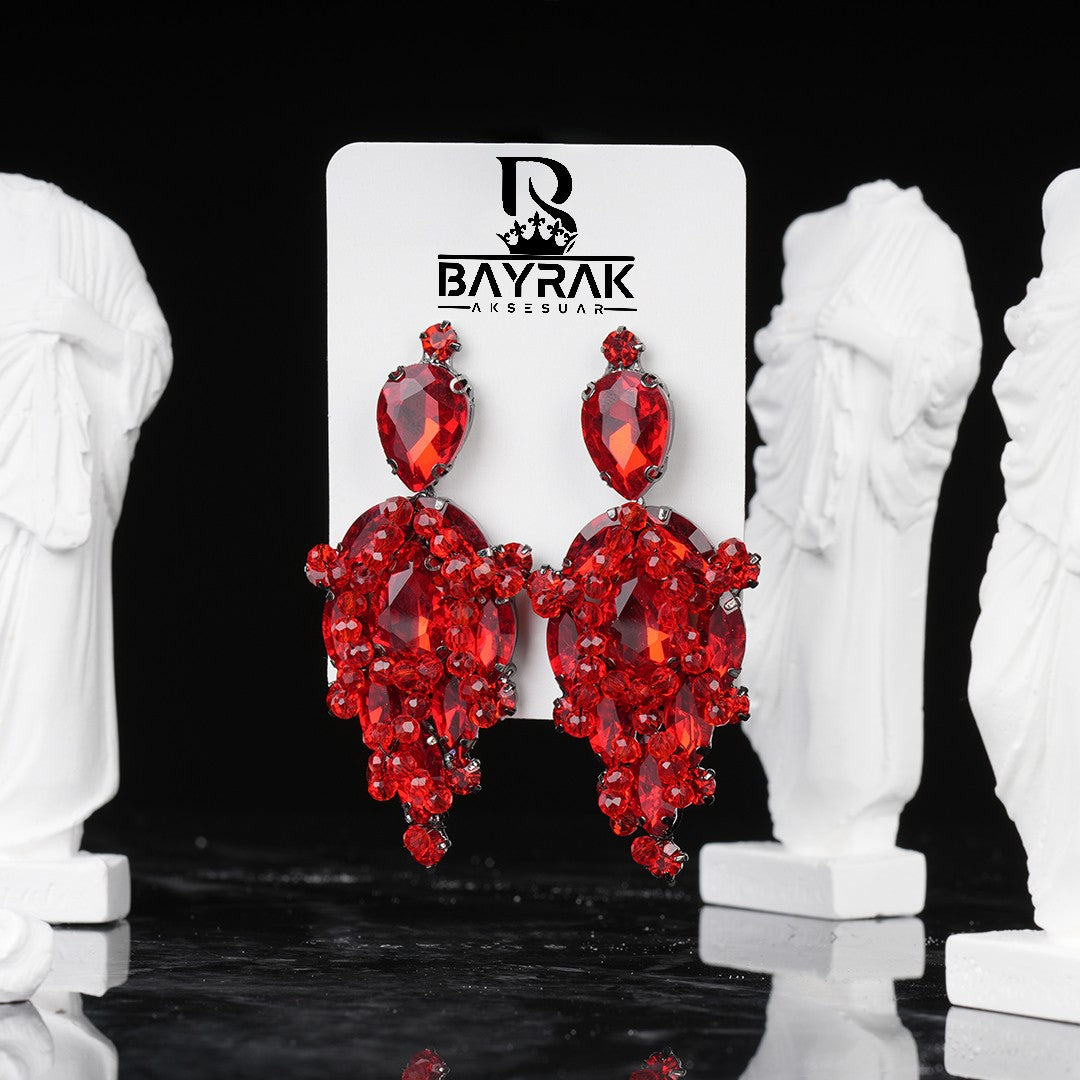 LUXE -1060- / Kristalli Kına Küpesi