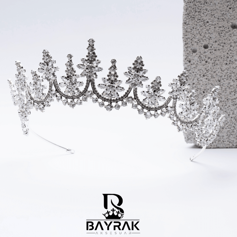 Light -230- Zirkon Taşlı Gelin Tacı
