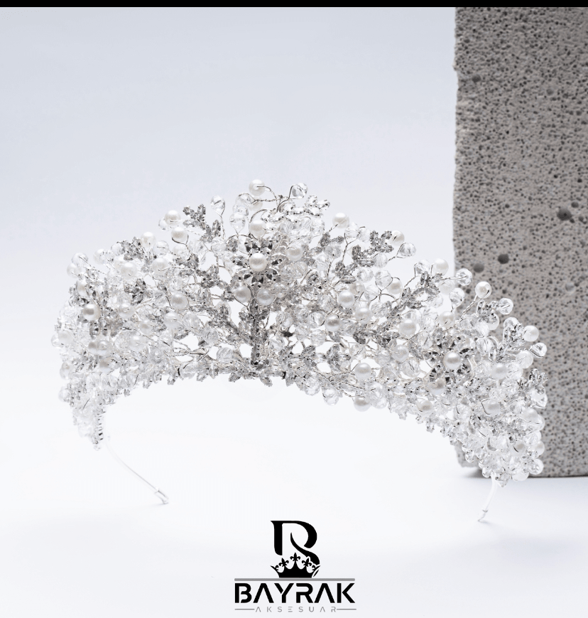 Light -232- Zirkon Taşlı Gelin Tacı