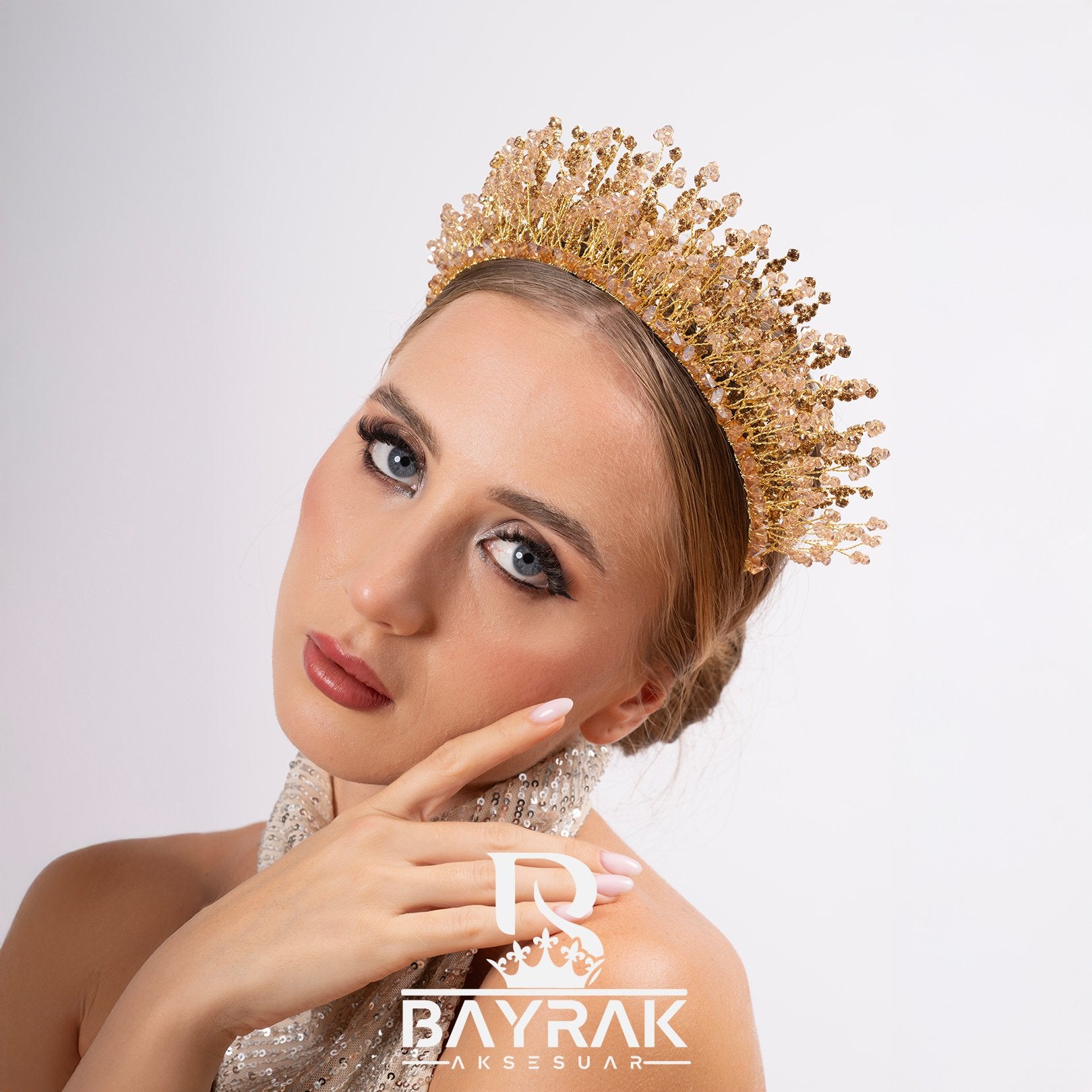 MİRA - 855 - / 3 Boyutlu Gelin Tacı