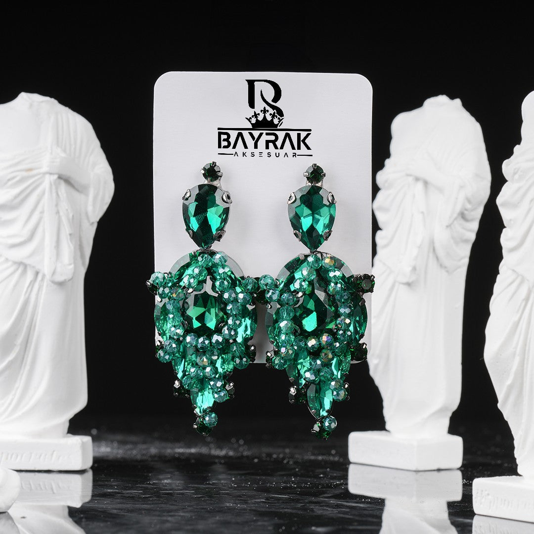 LUXE -1060- / Kristalli Kına Küpesi