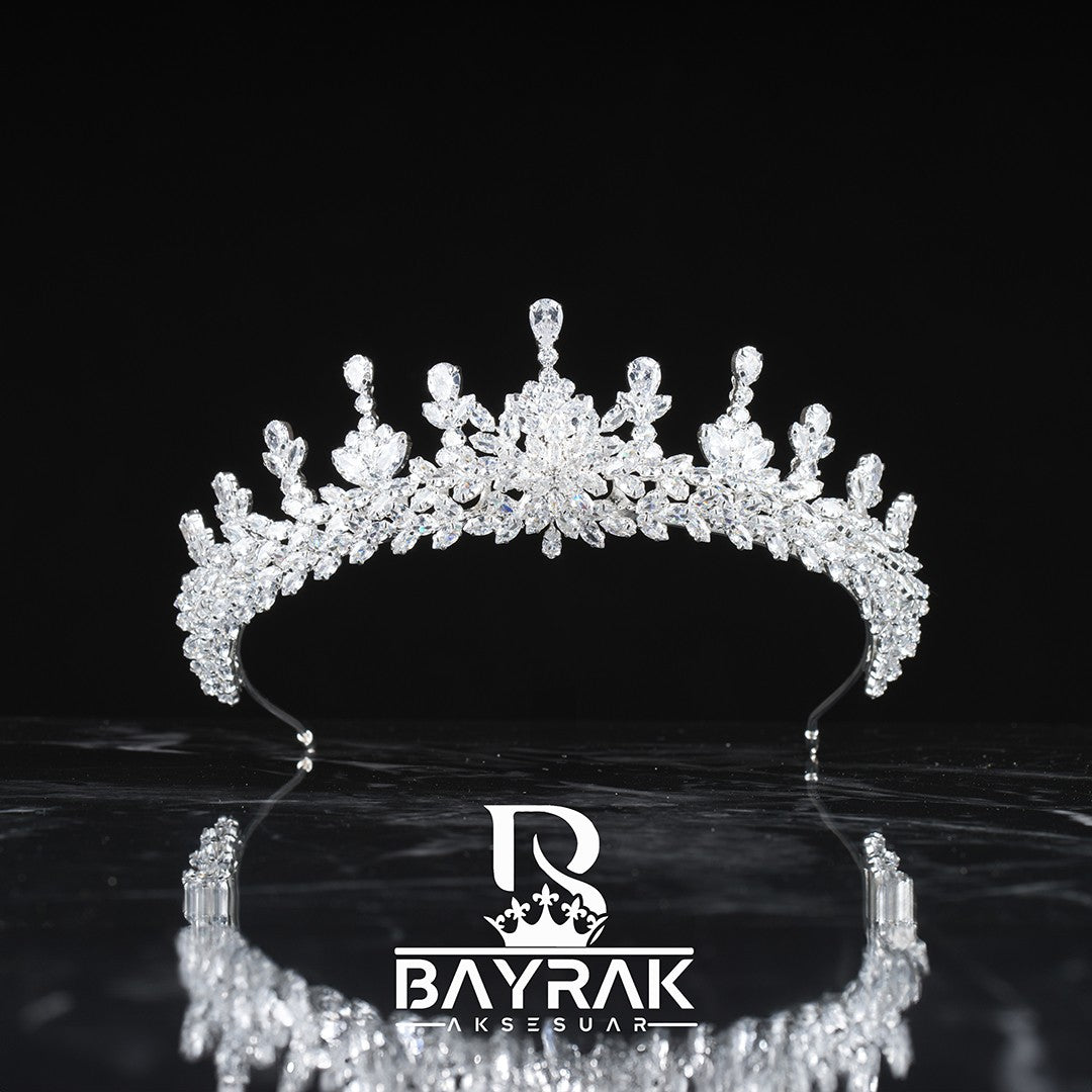 LİA -703- / Zircon Stone Bridal Crown