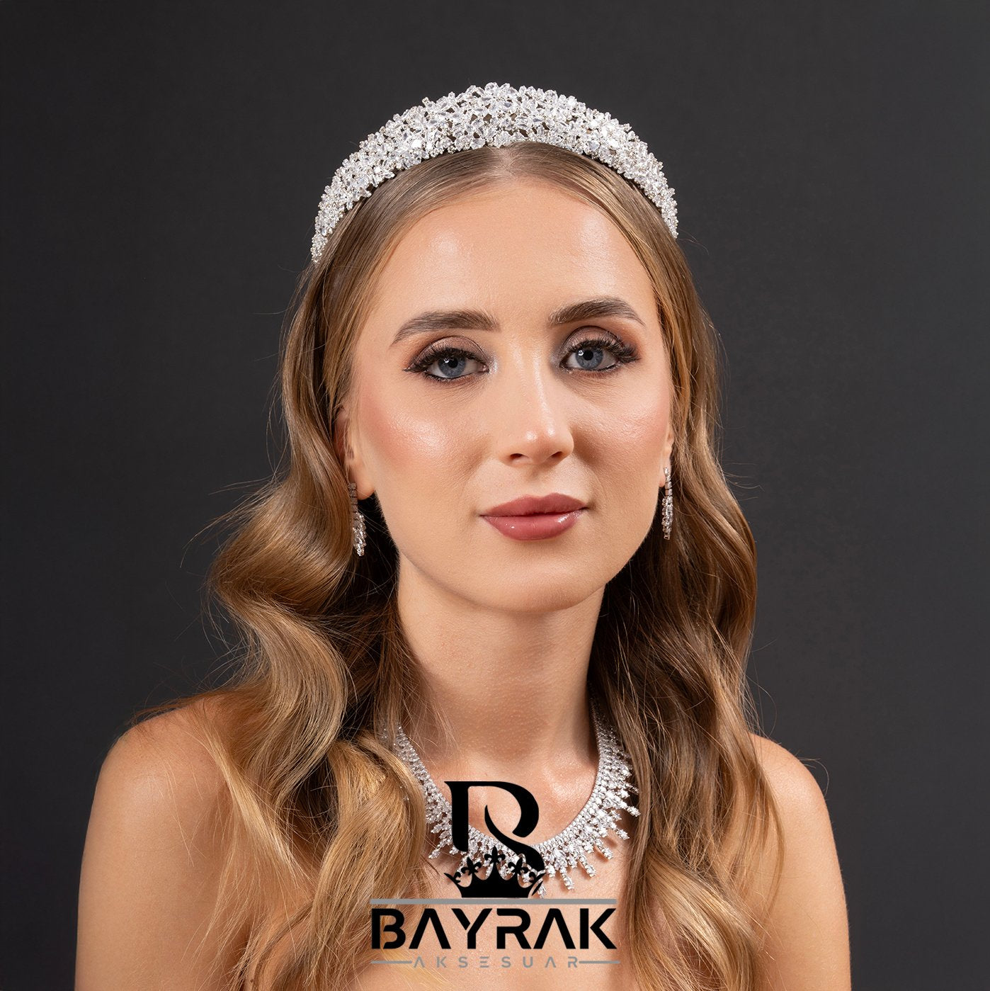 LİA - 805 - / Zircon Stone Bridal Crown