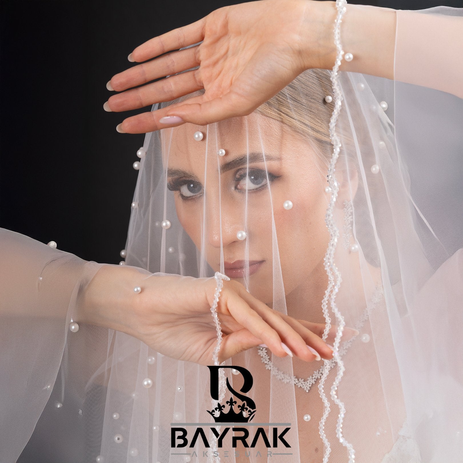 ELEGANCE - 435 - / Fake Pearl Bridal Veil