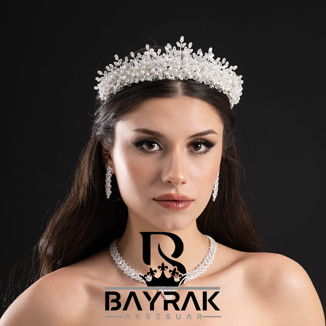 ELARİS - 535 - / Zirkon Taşlı Gelin Tacı