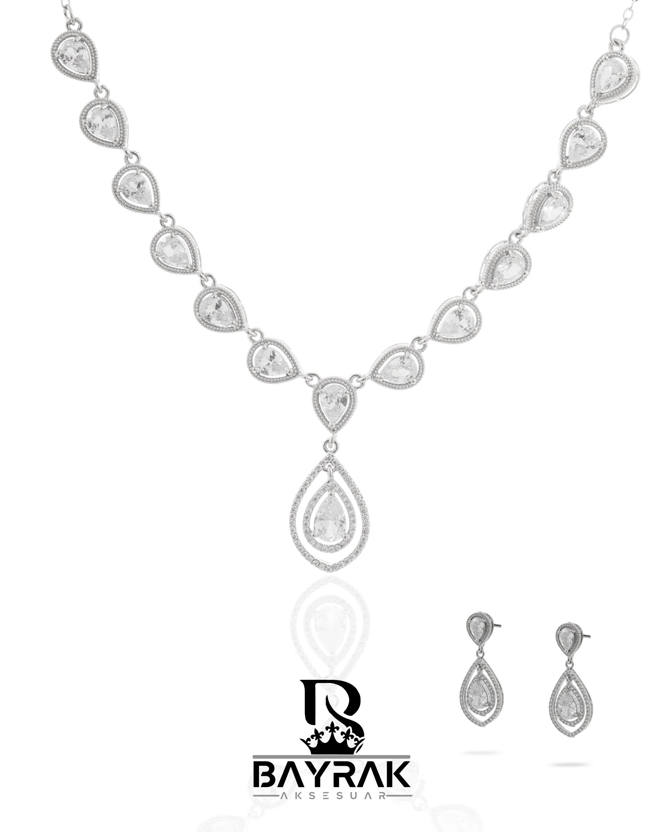 Rosa -380- |Zirkon Taşlı Takı Seti