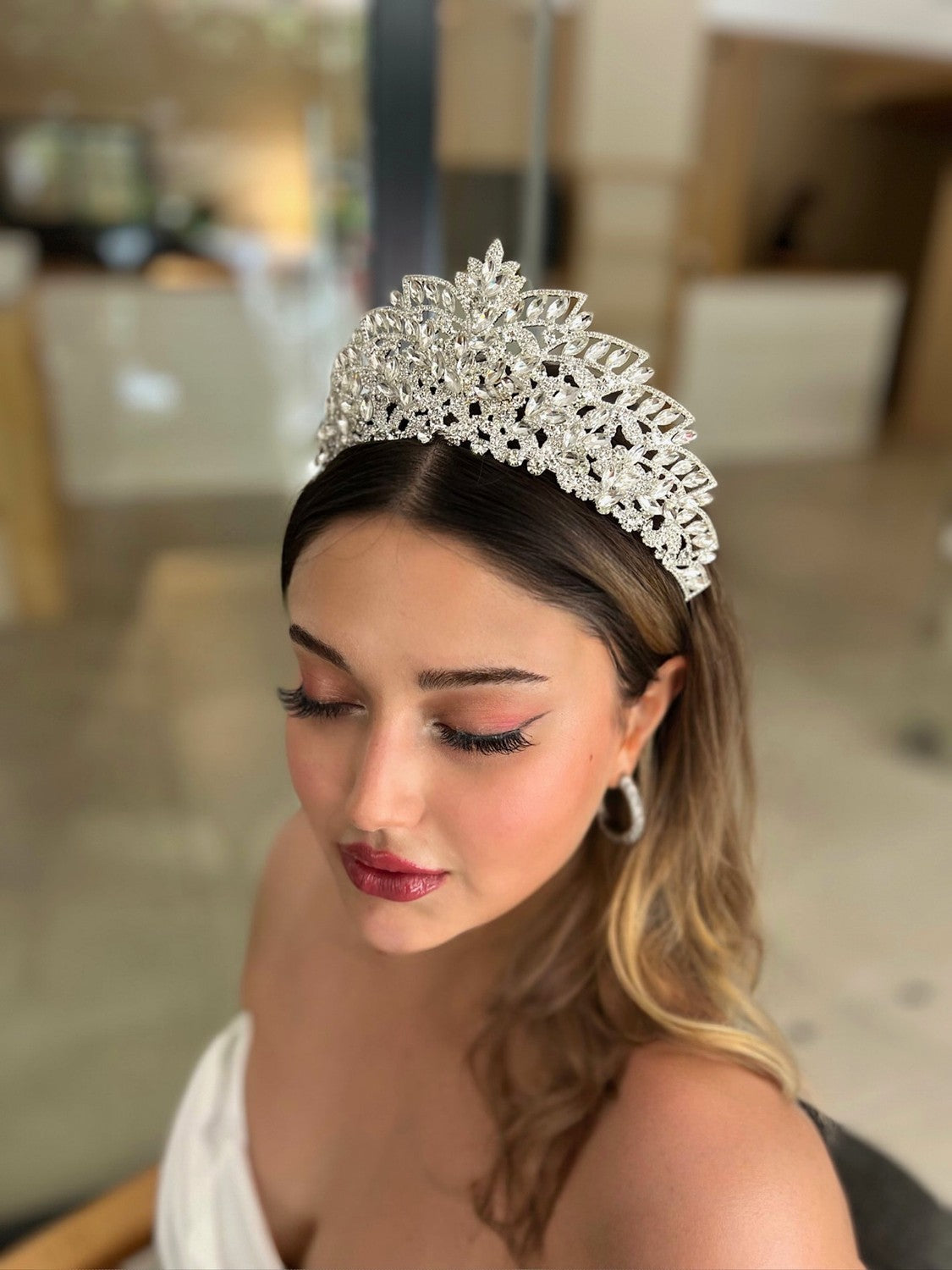 LOTUS-341-/3D Bridal Crown