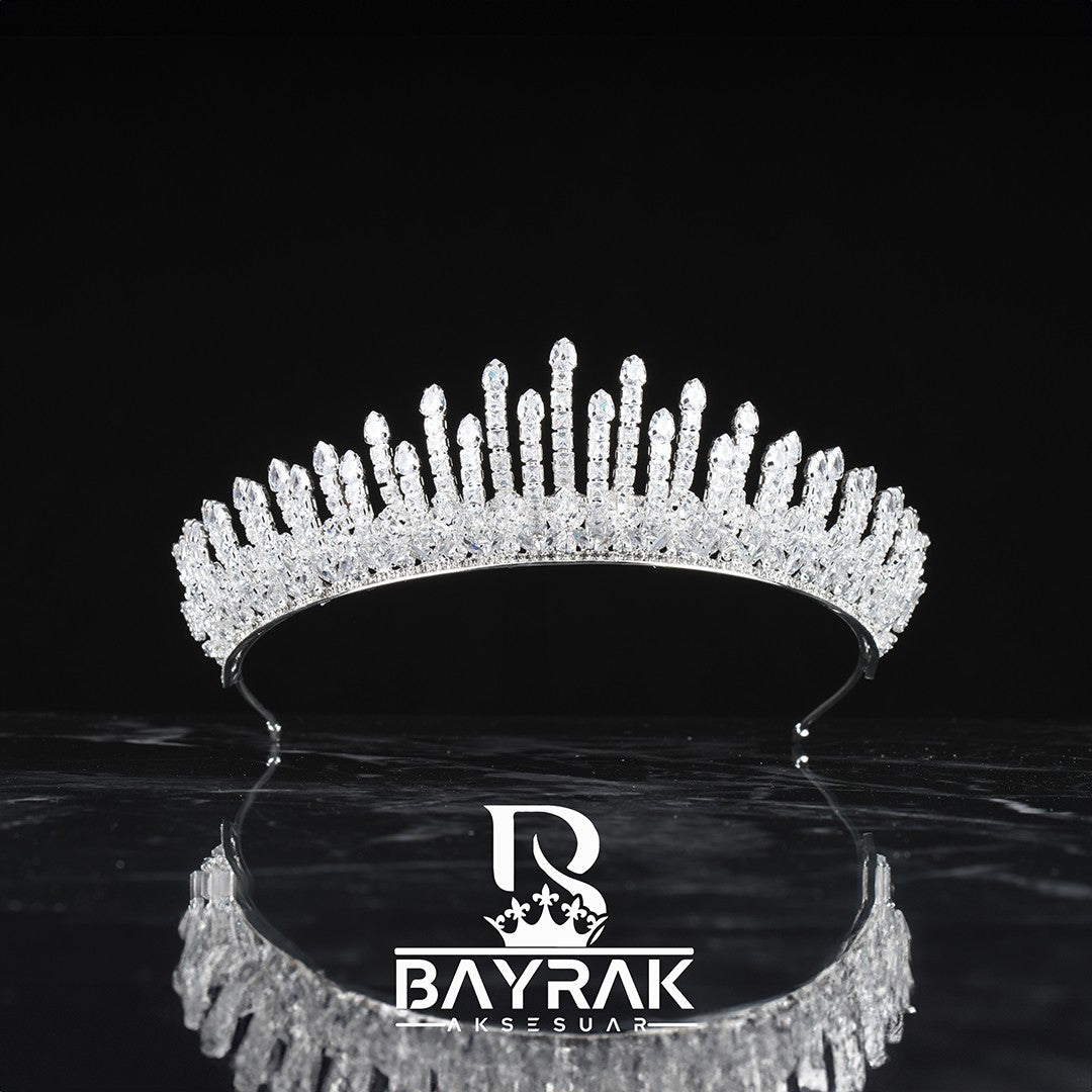 LIA -795- / ZIRCON STONE BRIDAL CROWN