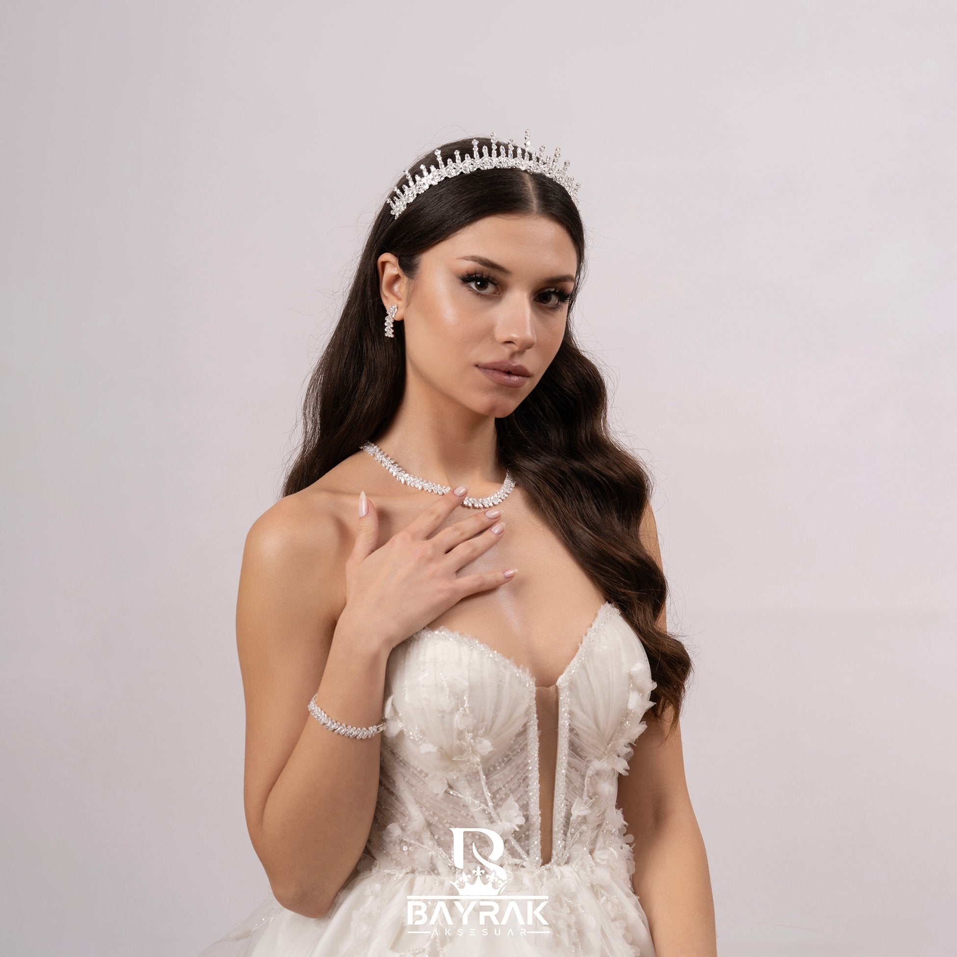 LİA -710- / Zircon Stone Bridal Crown