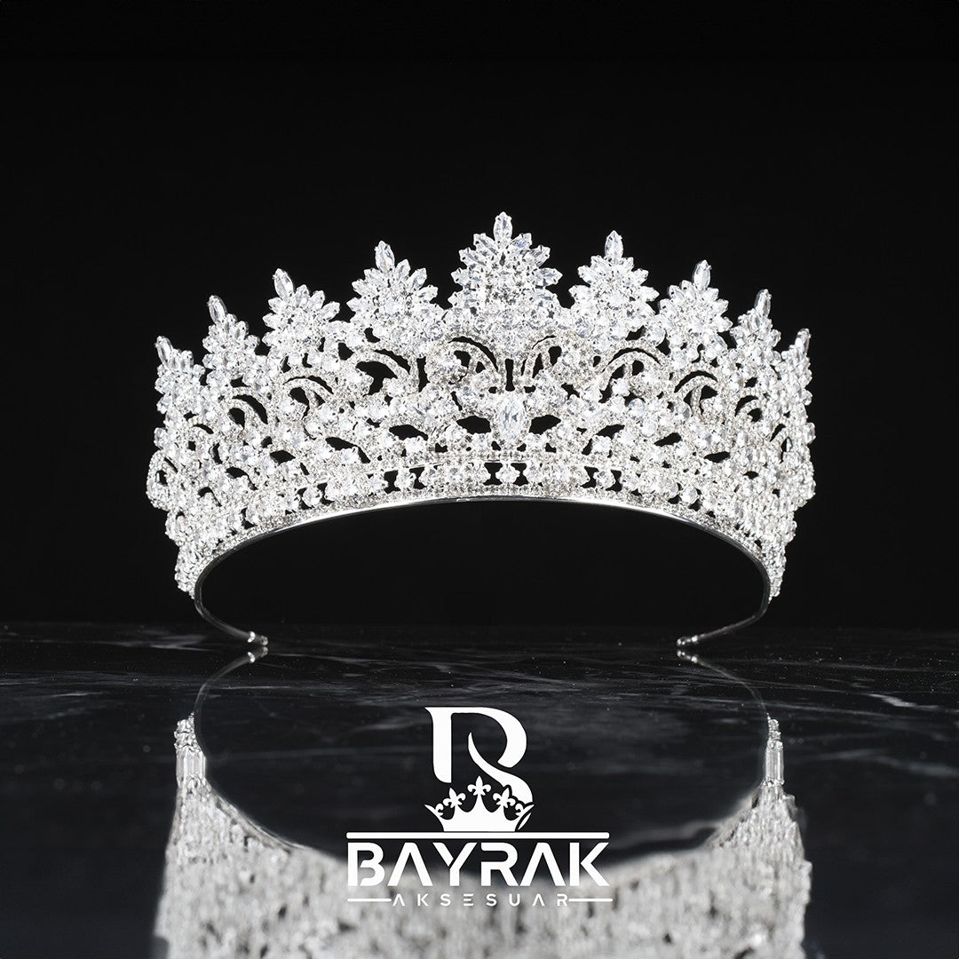 LİA -798- / Zircon Stone Bridal Crown