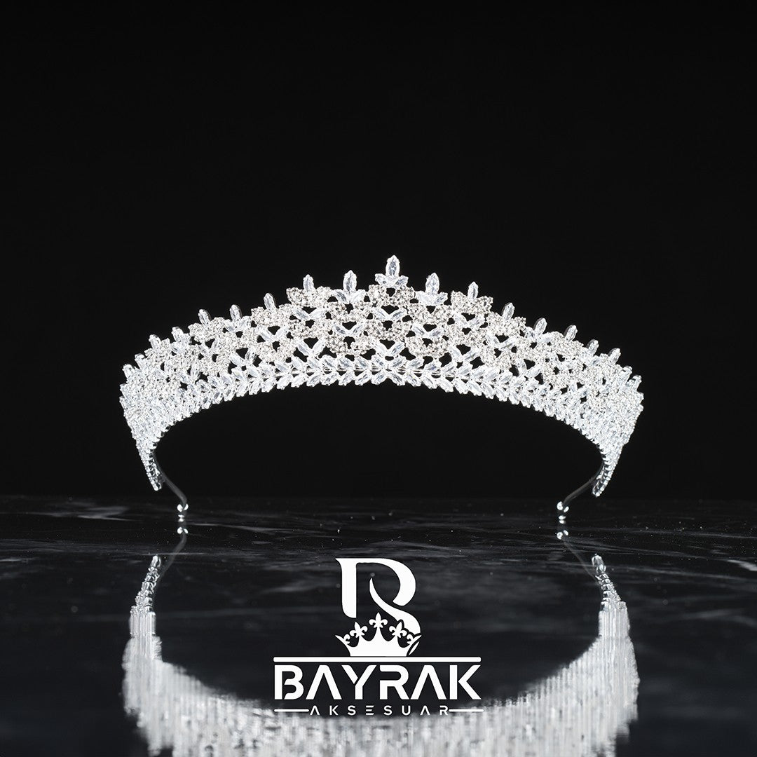 LİA -800- / Zircon Stone Bridal Crown